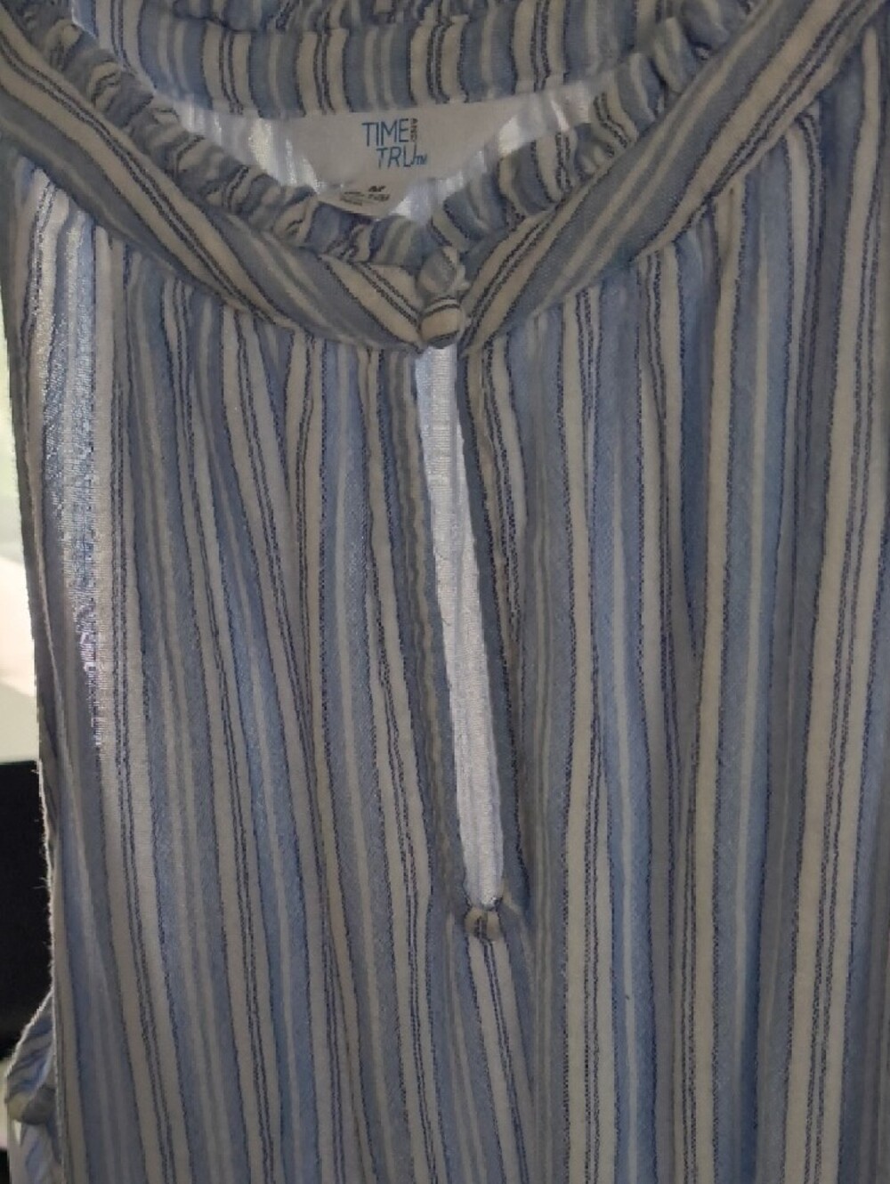 Time and Tru Light Blue and White Striped Maxi Sundress - Picture 3 of 7